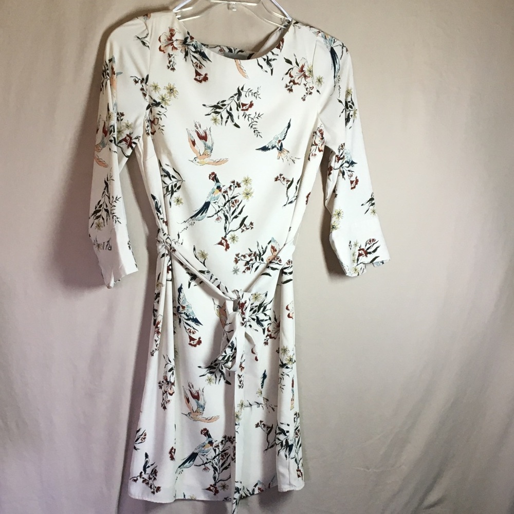 H&M Short Bird Floral Themed Dress